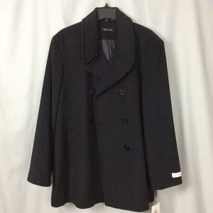 *NWT* Calvin Klein Wool-Cashmere Blend Pea Coat